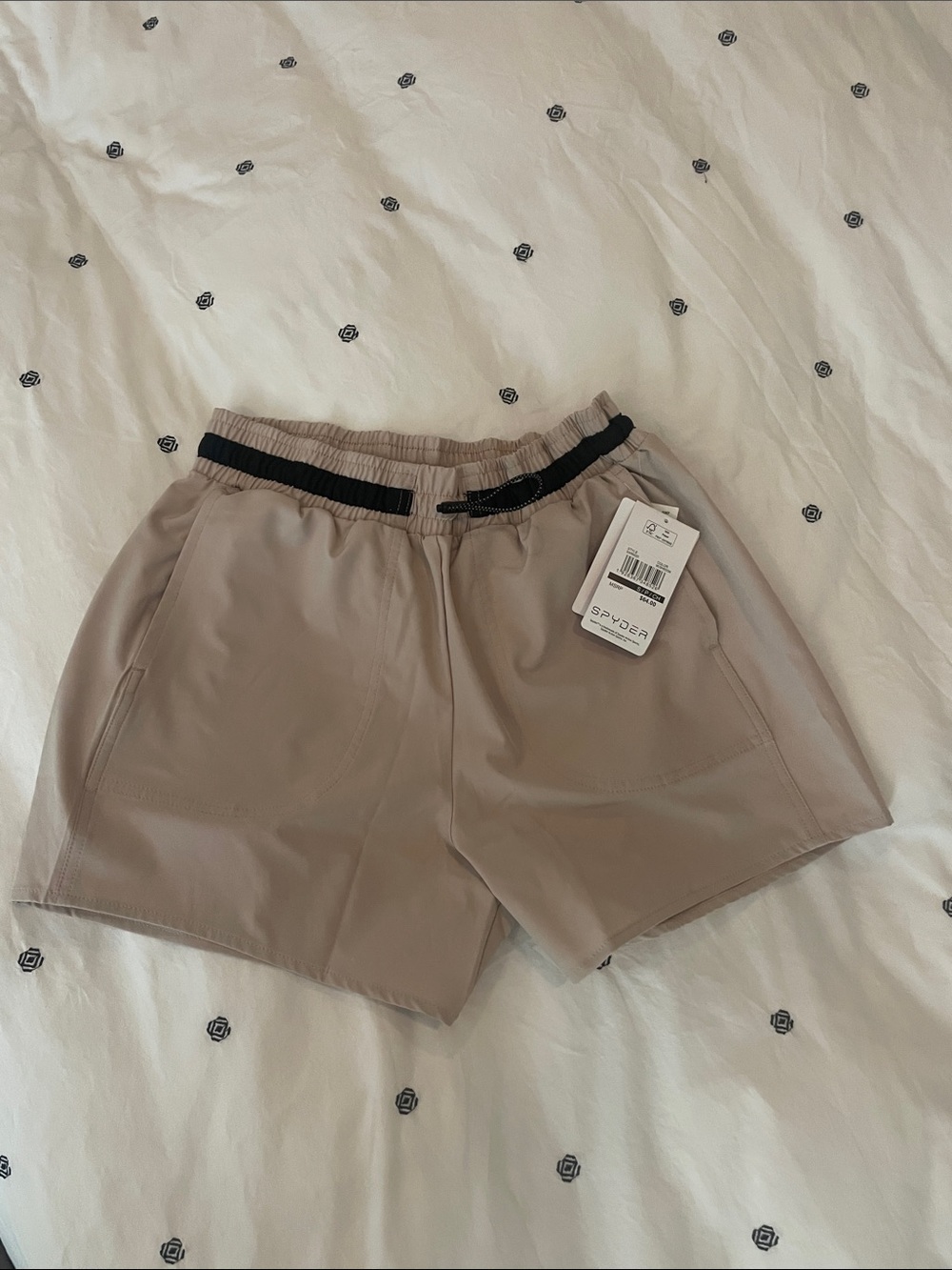 Spyder Taupe Athletic Shorts with Black Waistband